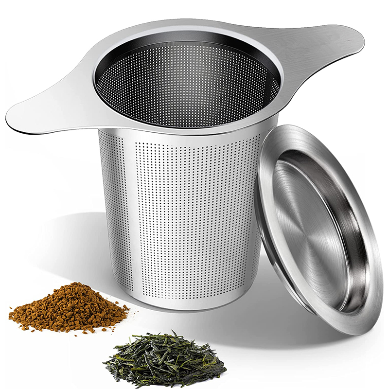 Loose Leaf Tea Infuser - 1 ชิ้นชา Infuser ตะกร้าสแตนเลสสตีลชากรองชากรองขนาดเล็กกรองและฝาปิดชา Diffuser สําหรับชาหลวม