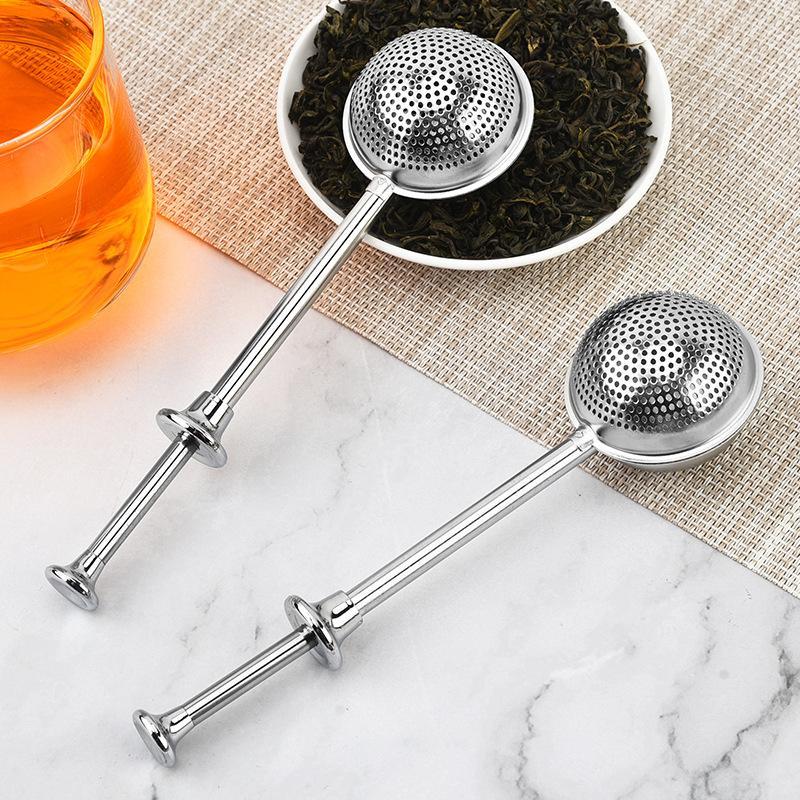 Loose Leaf Tea Infuser - ที่กรองชาสแตนเลสด้ามยาว ตาข่ายละเอียด ป้องกันสนิม สำหรับชาใบหลวม อุปกรณ์เสริมสำหรับบ้านและสำนักงาน