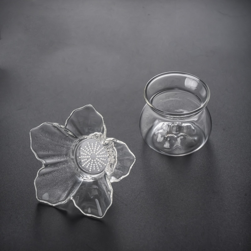 ที่กรองชาแก้วพร้อมฐานรองลายดอก - Loose Leaf Tea Infuser บทวิจารณ์และราคา