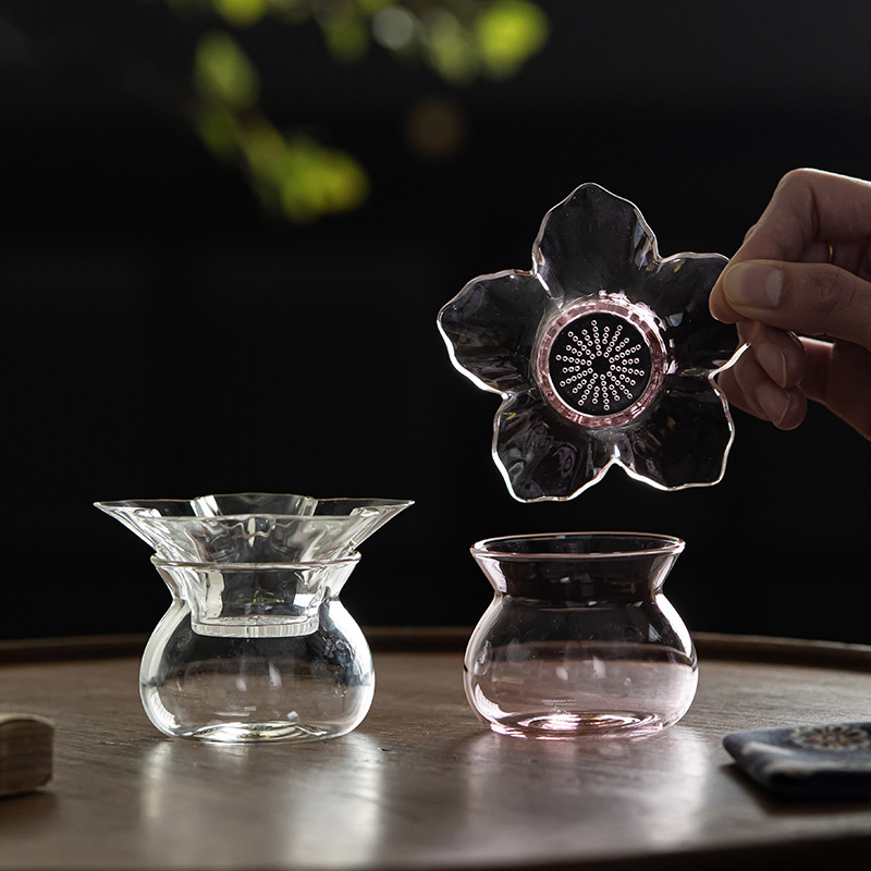 ที่กรองชาแก้วพร้อมฐานรองลายดอก - Loose Leaf Tea Infuser บทวิจารณ์และราคา